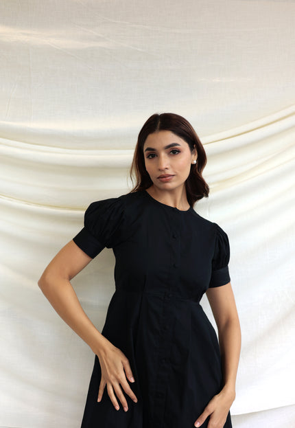 Black midi dress