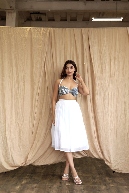 White cotton bandeau top