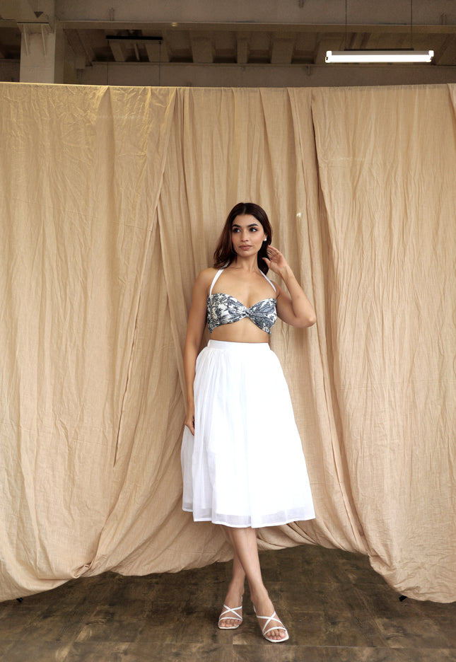 White cotton bandeau top