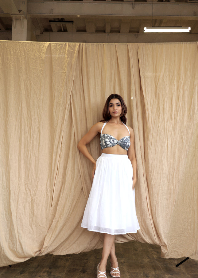 White cotton bandeau top