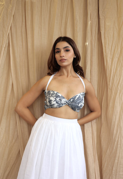 White co-ord skirt and bandeau top