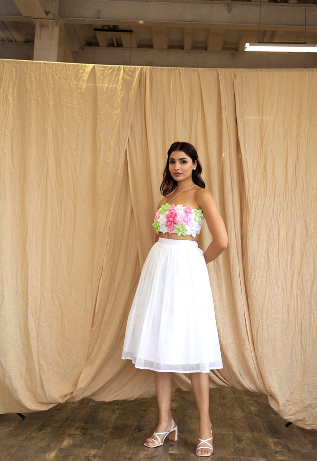 White flower crop top