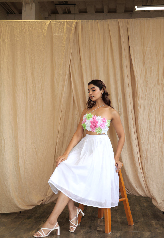 White flower crop top