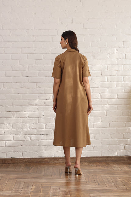Brown midi dress