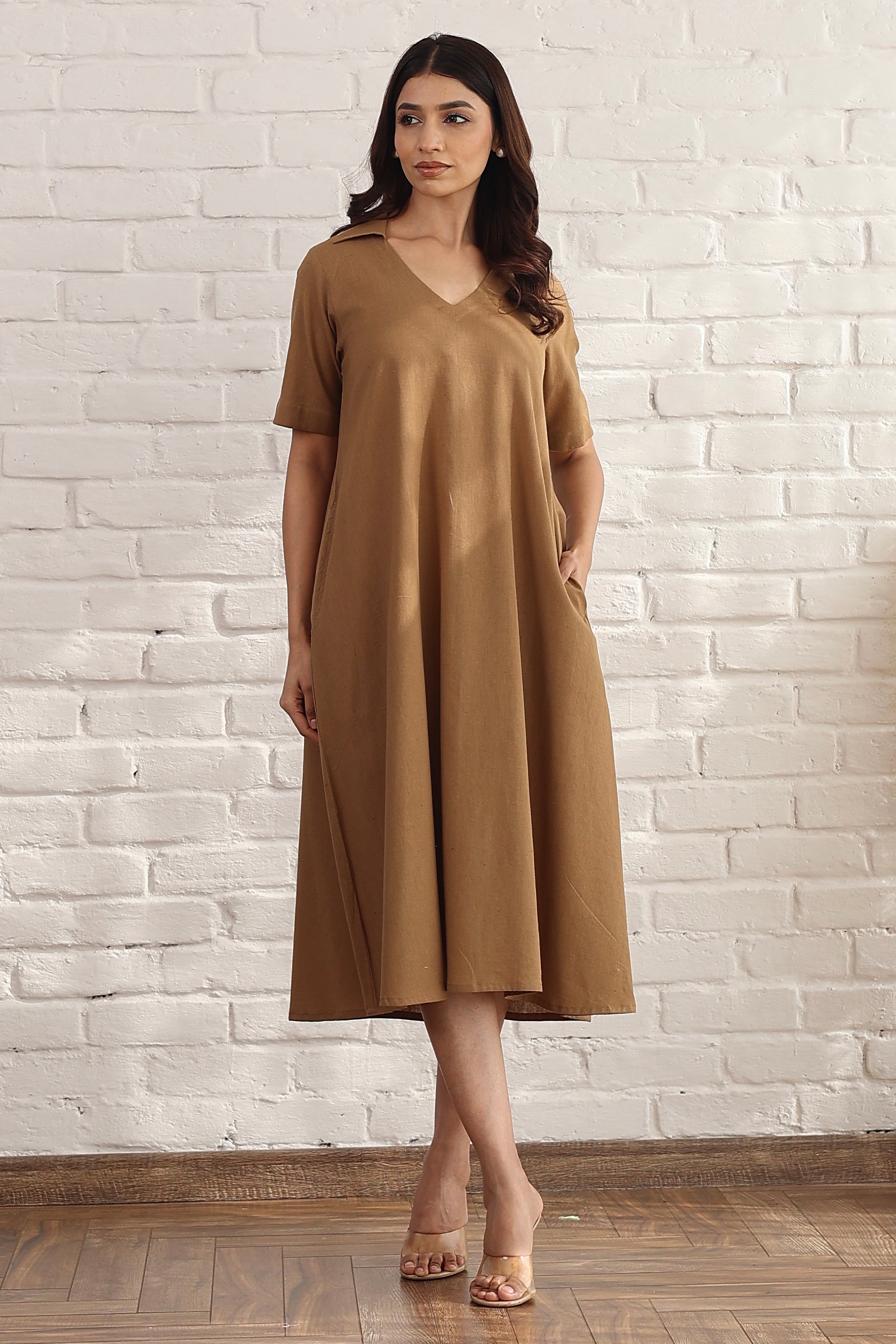 Brown midi dress – PR LABEL