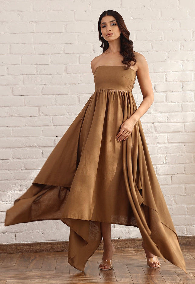 Brown flare dress