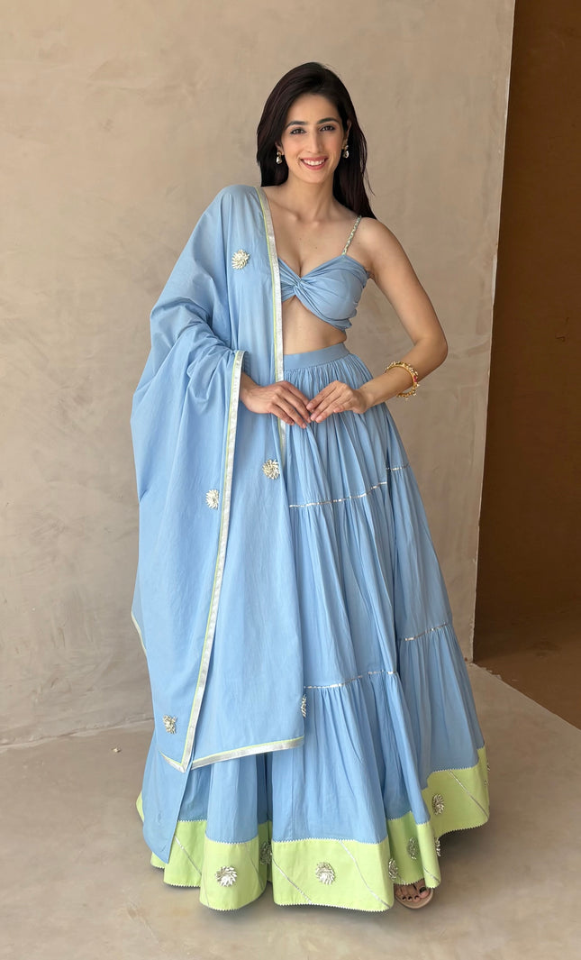Baby blue lehenga set