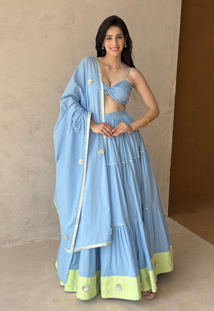 Baby blue lehenga set