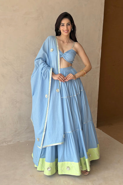 Baby blue lehenga set