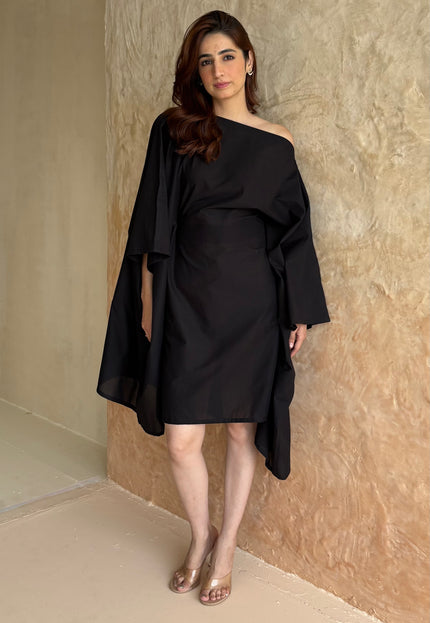 Black cotton kaftan dress