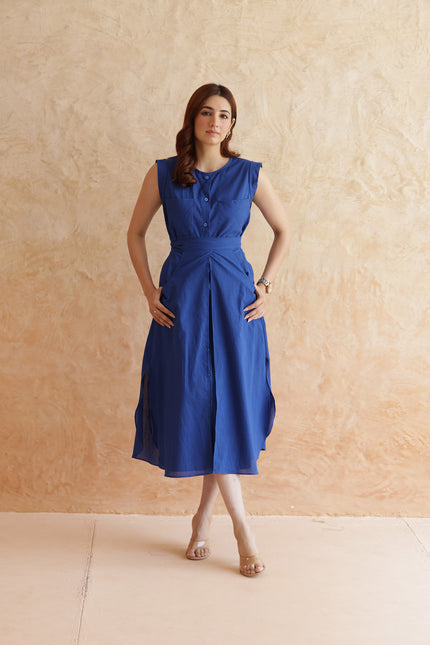 Royal blue midi dress