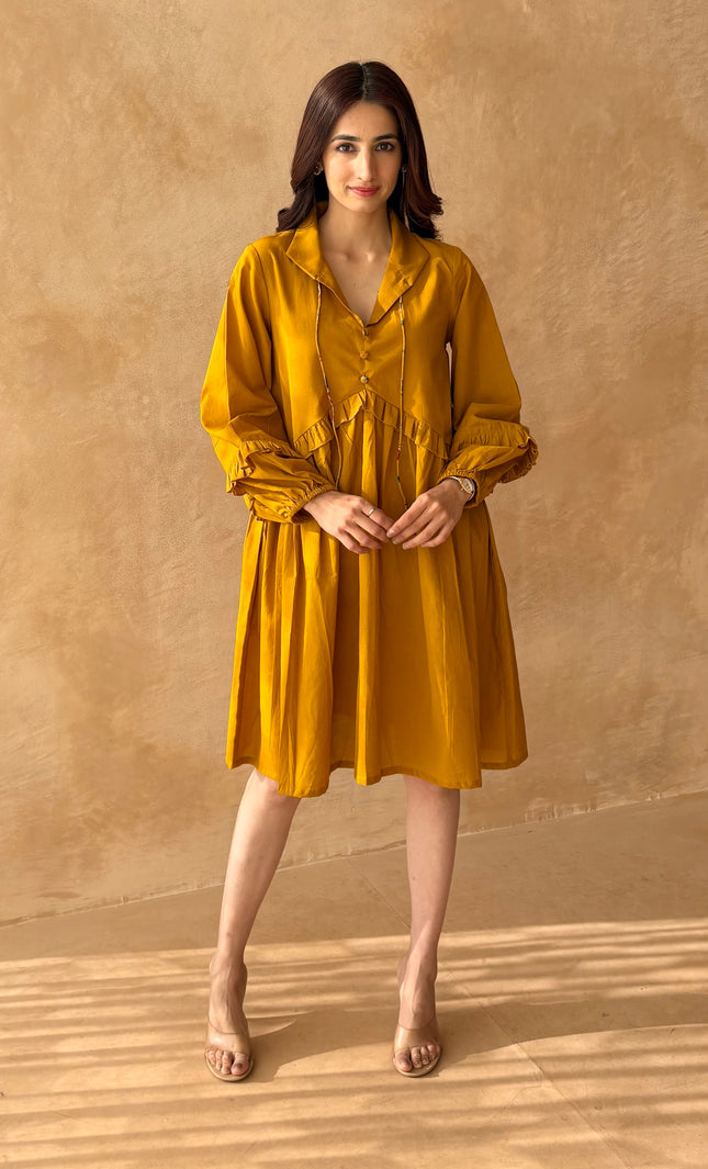 Mustard cotton dress