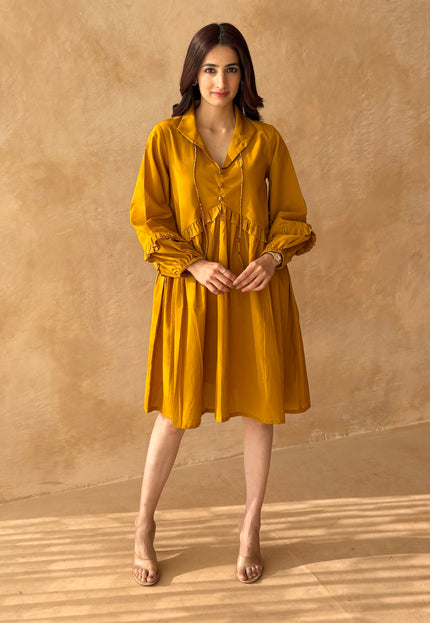 Mustard cotton dress