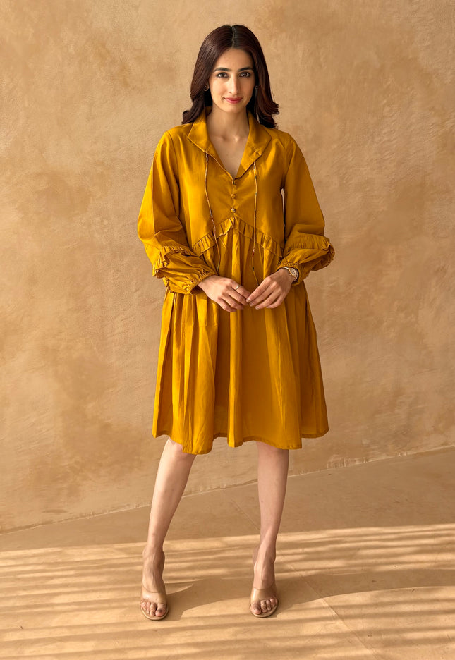 Mustard cotton dress