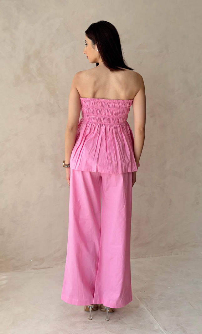 Tailored pants with bustier top