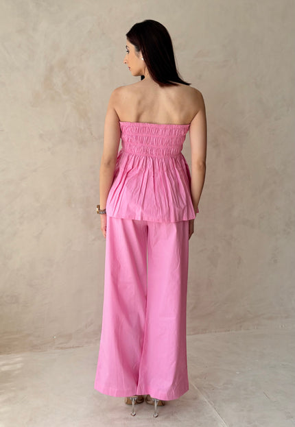 Tailored pants with bustier top