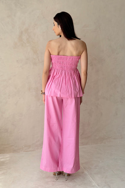 Tailored pants with bustier top