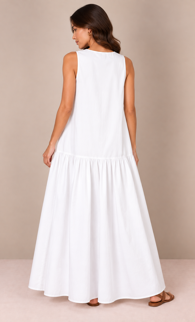 White maxi dress