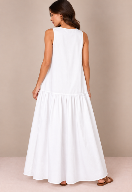White maxi dress