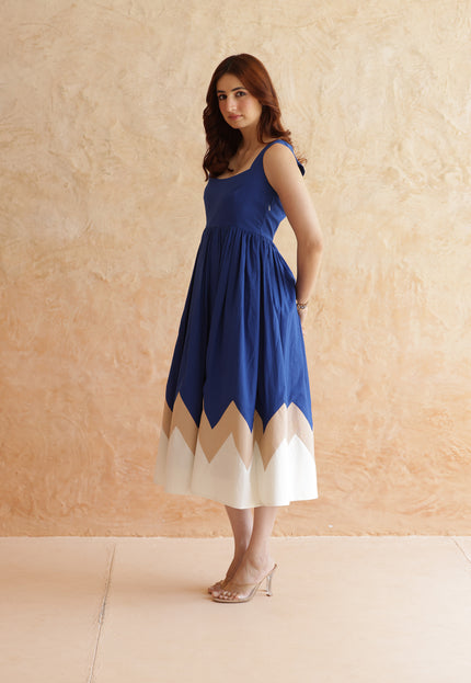 Royal blue cotton dress