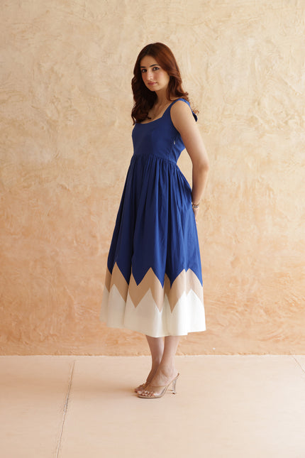Royal blue cotton dress