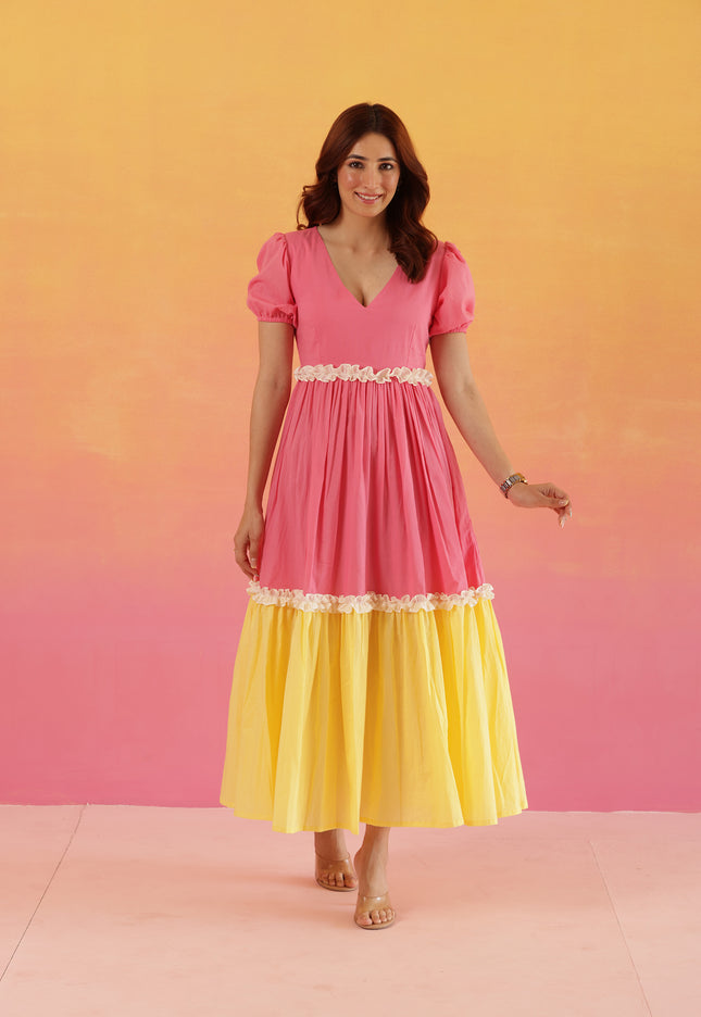 Baby pink cotton dress
