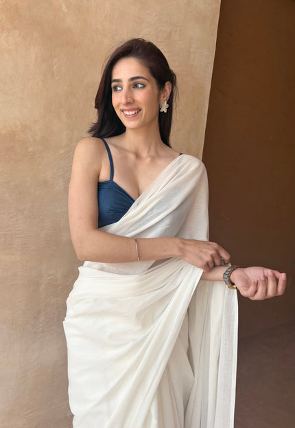 White cotton saree