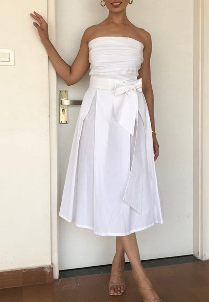 Tube bow midi dress