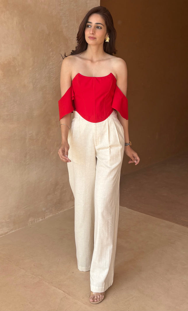 Tailored pants + boned corset