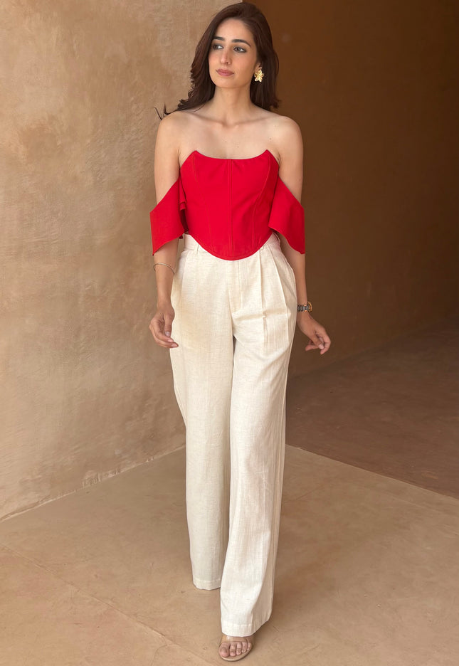 Tailored pants + boned corset