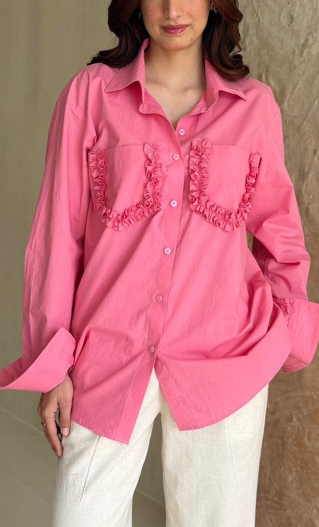 Pink poplin shirt