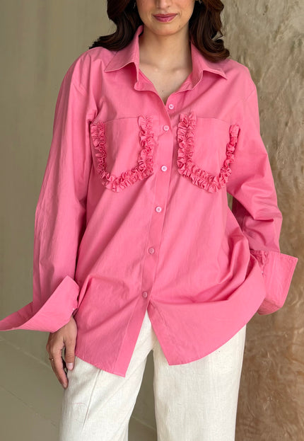 Pink poplin shirt