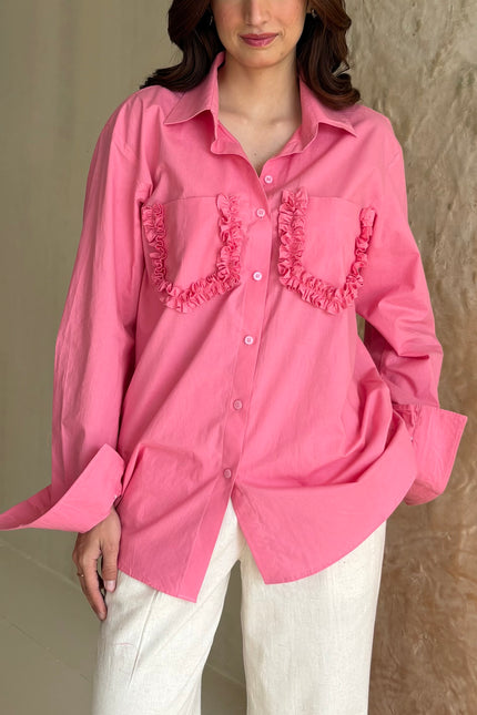 Pink poplin shirt