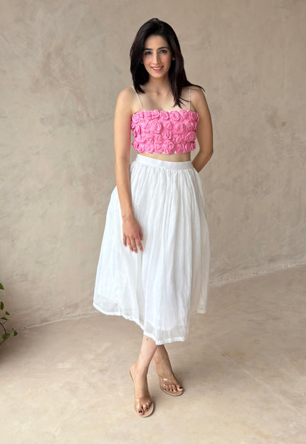 Rose top & midi skirt