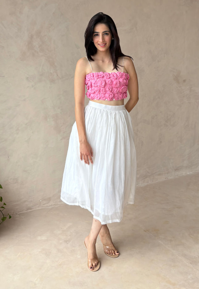 Rose top & midi skirt