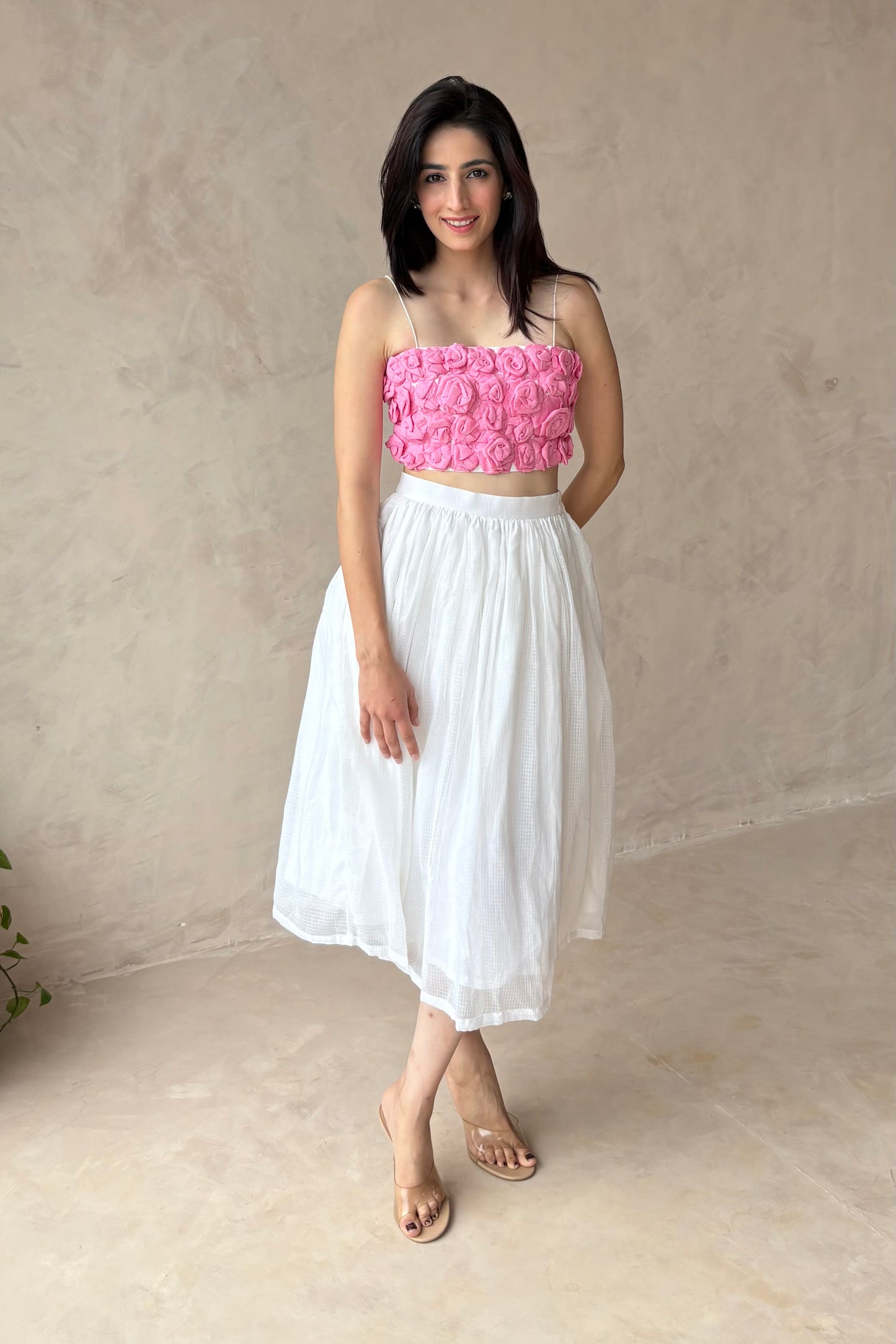 Rose top & midi skirt