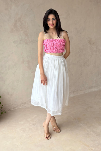 Rose top & midi skirt
