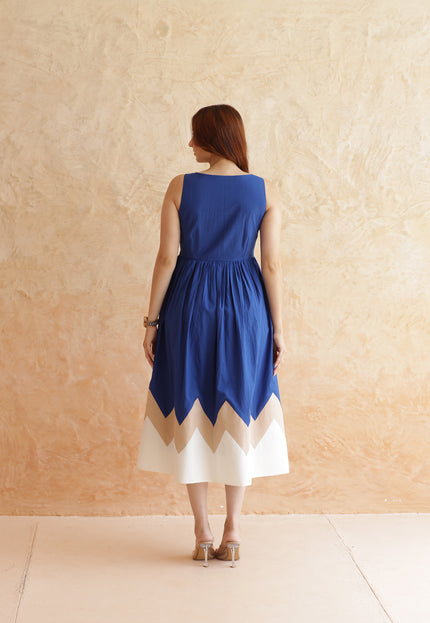 Royal blue cotton dress