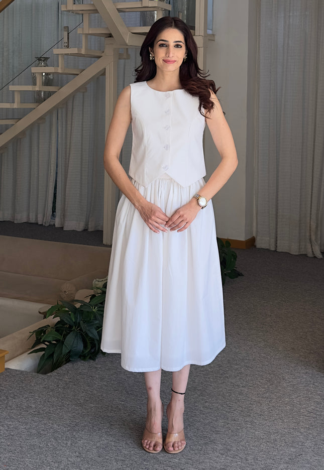 White waistcoat & skirt