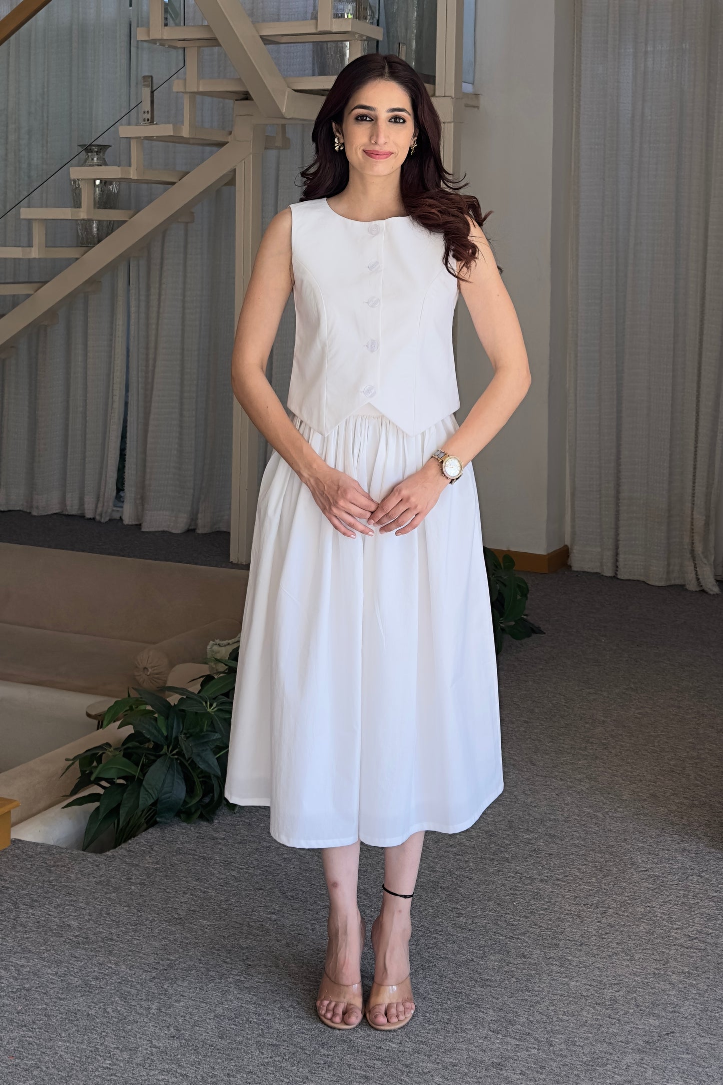 White waistcoat & skirt