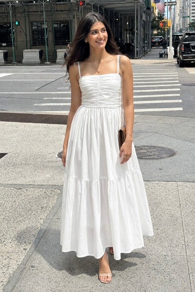 White maxi dress