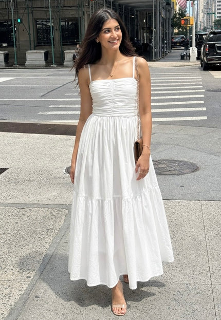 White maxi dress