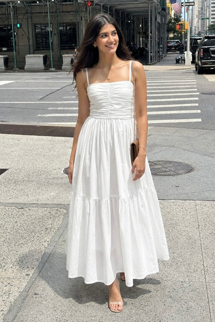 White maxi dress
