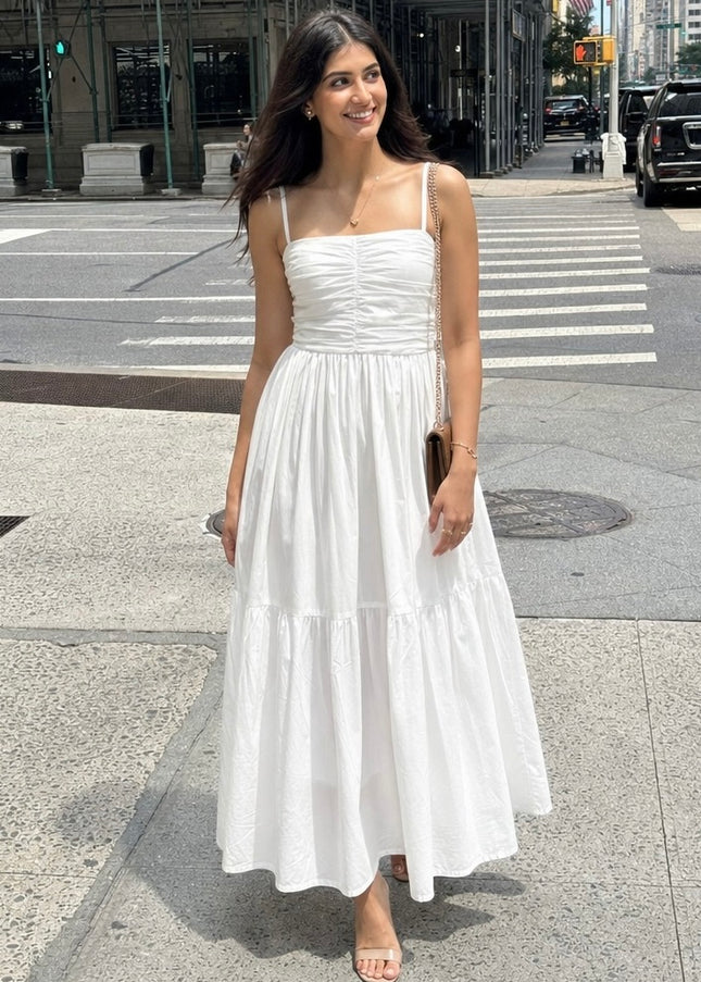 White maxi dress