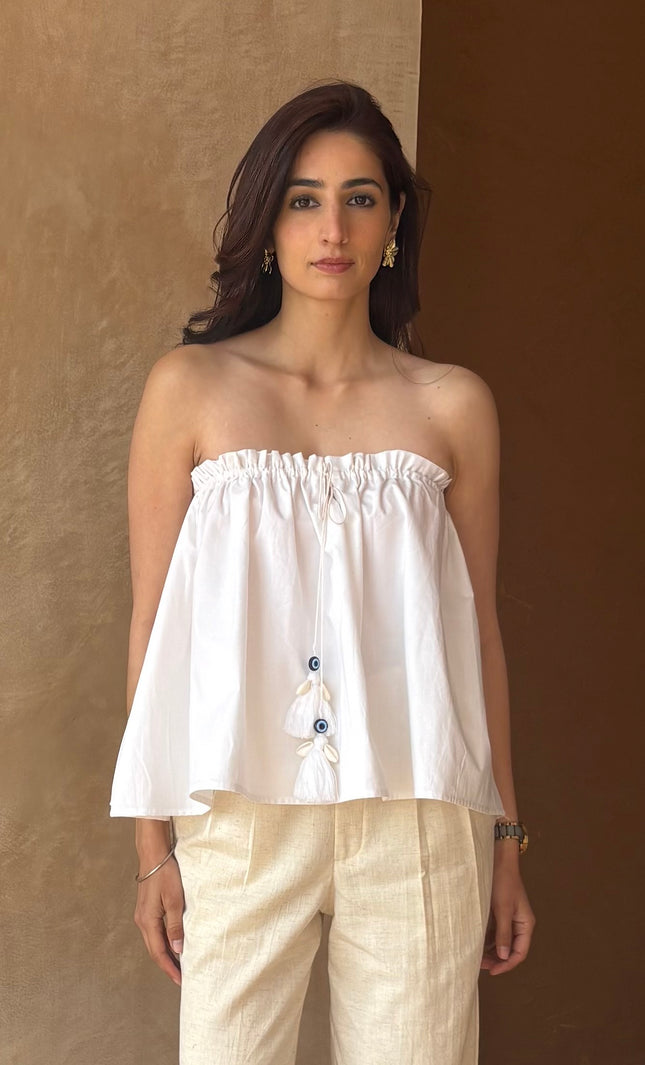 Cotton tie-up top
