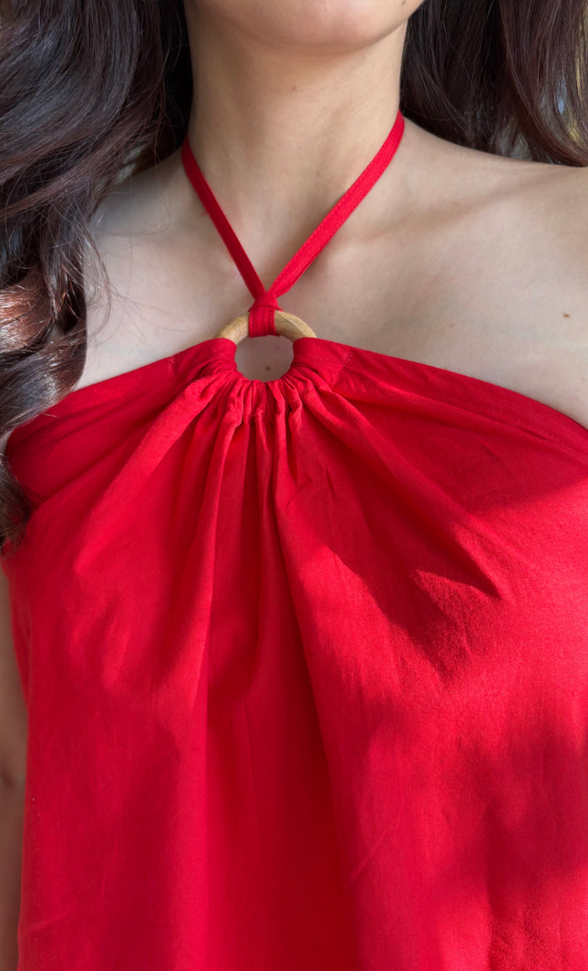 Red cotton top
