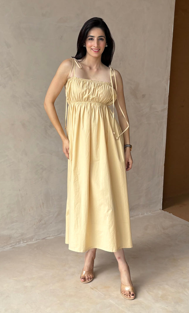 Beige midi dress