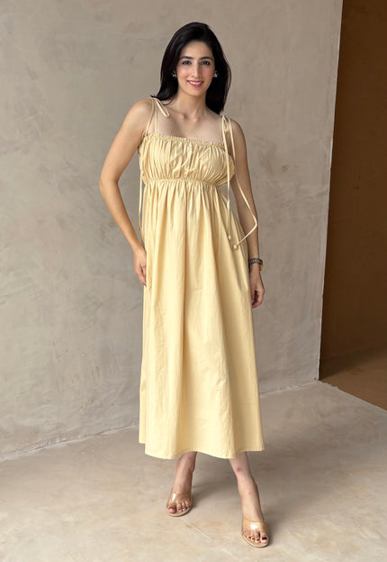 Beige midi dress