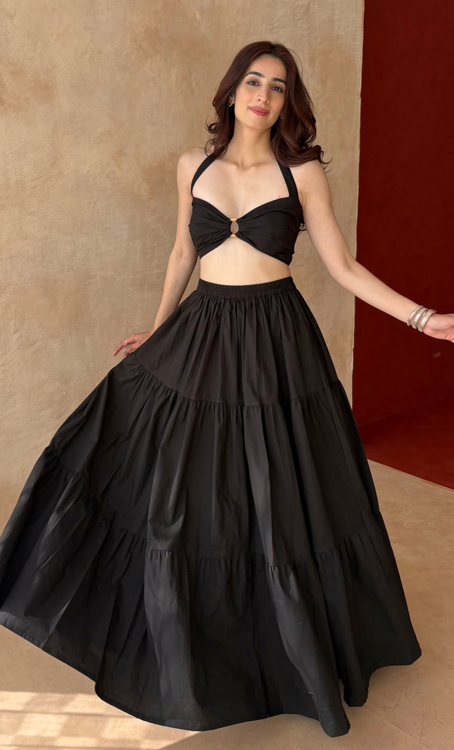 Black bandeau co-ord