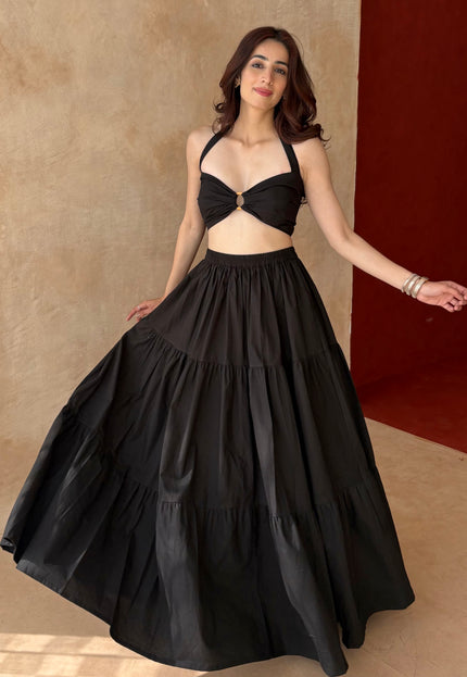 Black bandeau co-ord